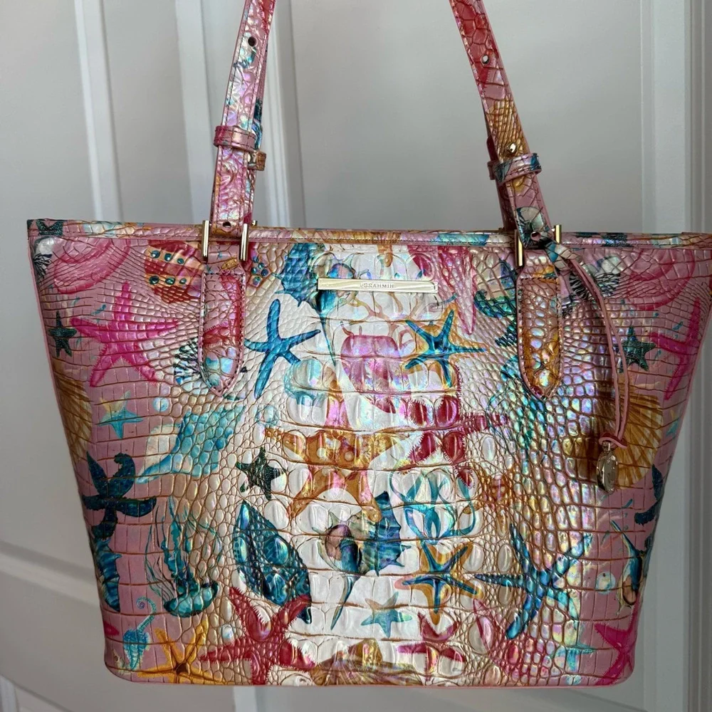 Brahmin Medium Asher Tote Starlight Ombre Seashell Melbourne Leather - Picture 1 of 8